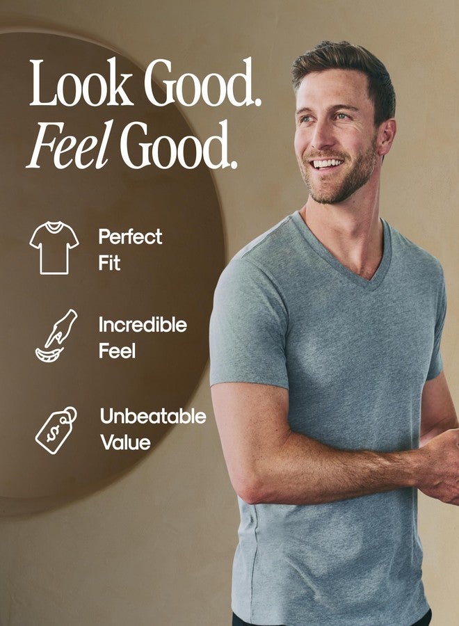 True Classic Mens V Neck T Shirts – Cotton V Neck T Shirts for Men, V-Neck Mens T-Shirts and Undershirts for Men Pack/Singles, Pack of 1, Navy, L - Image 4